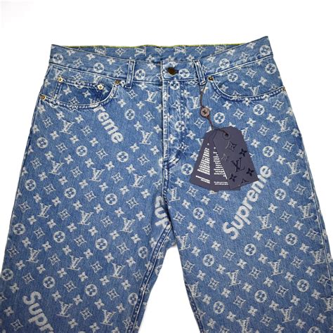 jeans monogram lv x supreme grail|Supreme Monogram Logo Jeans .